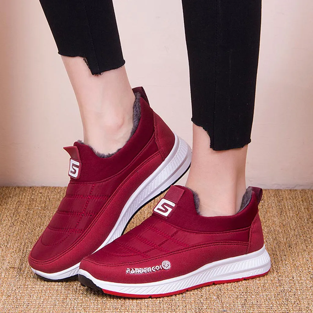 Size36-40; женская зимняя обувь; пара зимних ботинок унисекс без застежки; Теплые повседневные ботинки на меху с нескользящей подошвой для мам