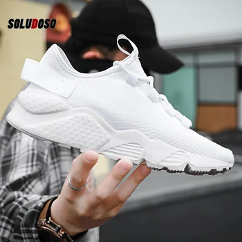 

New 2020 men's casual shoes large size running shoes outdoor sports solid color 48 size fashion light breathable 47 white mesh
