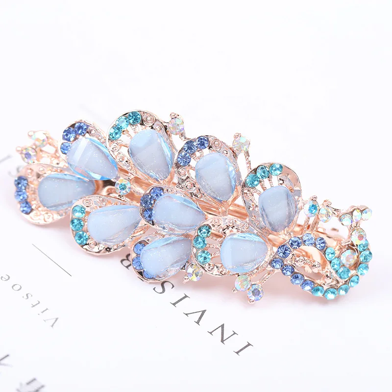 

New Style Stylish Floral Crystal Korean-style Butterfly Ponytail Hairclip WOMEN'S Adult Spring Clip Headwear