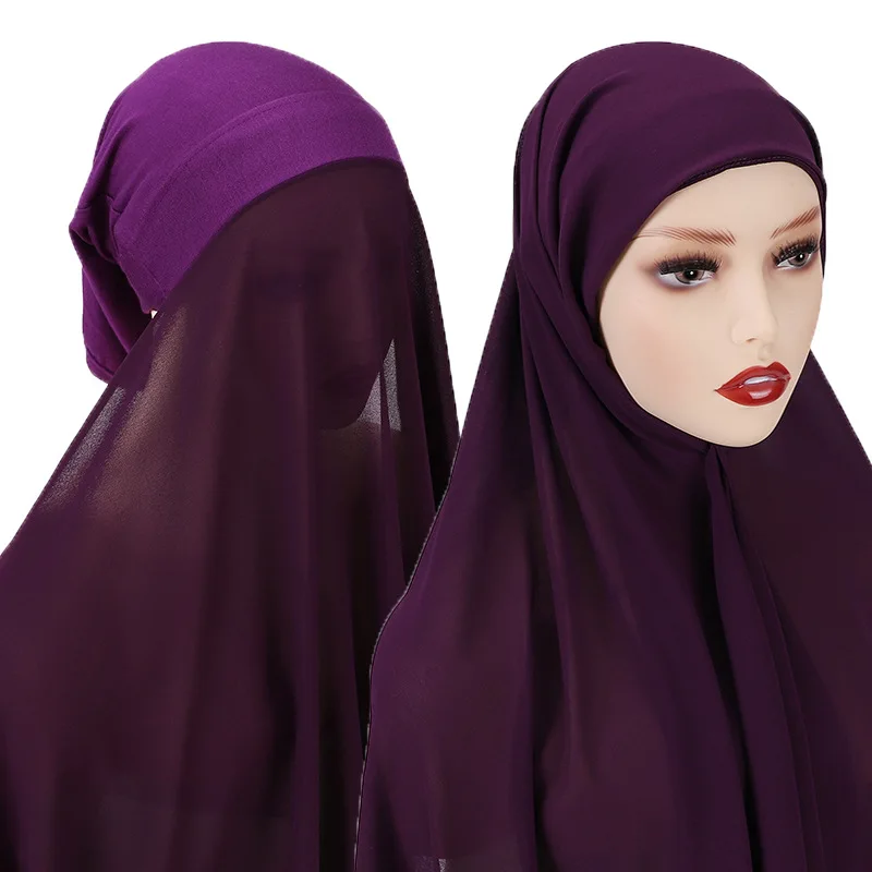 jtvovo novo imediato hijab bolha chiffon feminino fino véu vem com tampão de fundo verão respirável cabeça envoltório cachecol turbante