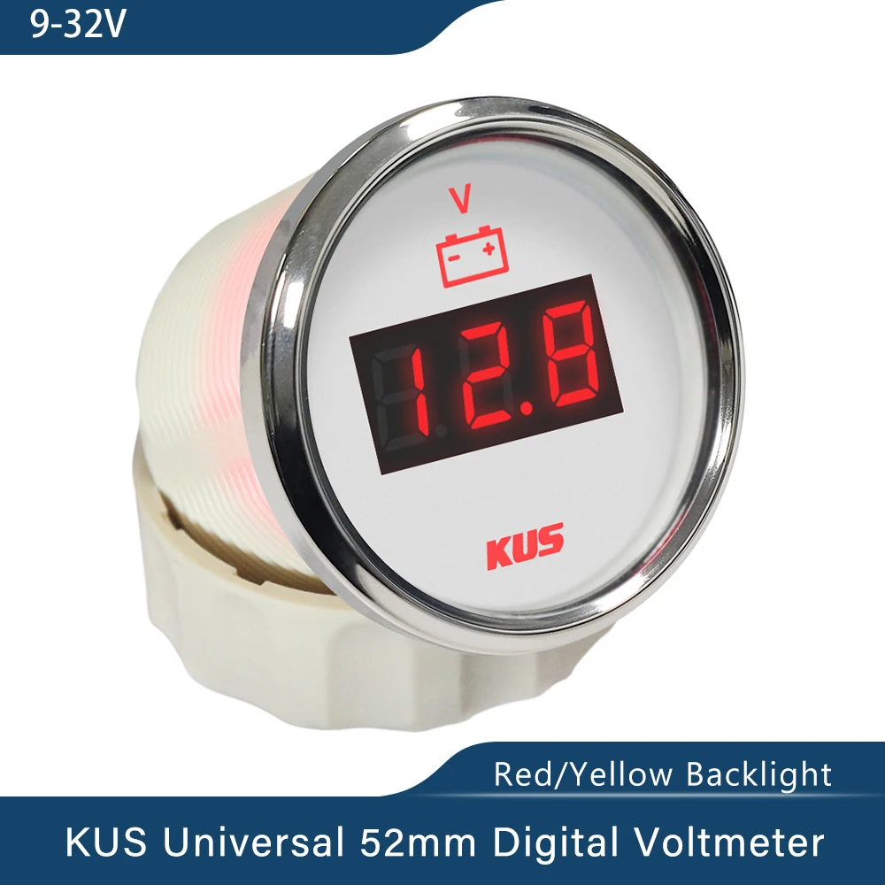 KUS New 52mm Marine Auto Digital Voltage Gauge 9 32V Boat Car Truck RV