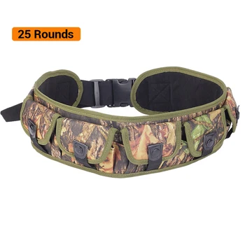 

25 Rounds Tactical Shells Ammo Holder Bandolier Belt Camouflage 7 Pockets 12/20 Gauge Bullet Waist Bag Durable Bandolier Pouch