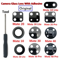 2Pcs, original Hinten Zurück Kamera Glas Objektiv Abdeckung Für Huawei Mate 9 30 40 Pro 10 20 Lite 20x Mit Kleber adhesive Ersatz + Werkzeug