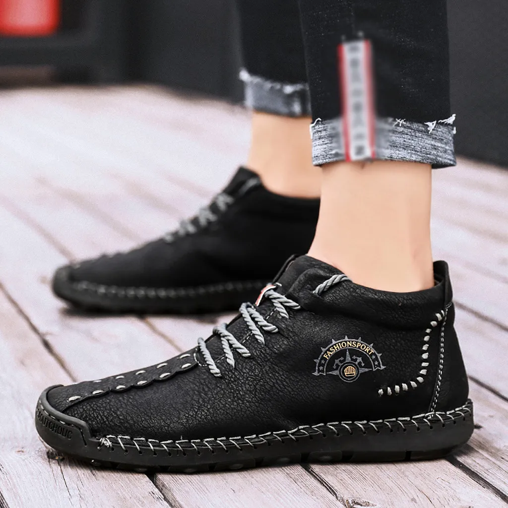 SAGACE/повседневная обувь на шнуровке; мужская кожаная прогулочная обувь; мокасины; обувь на плоской подошве; Мужская Роскошная Брендовая