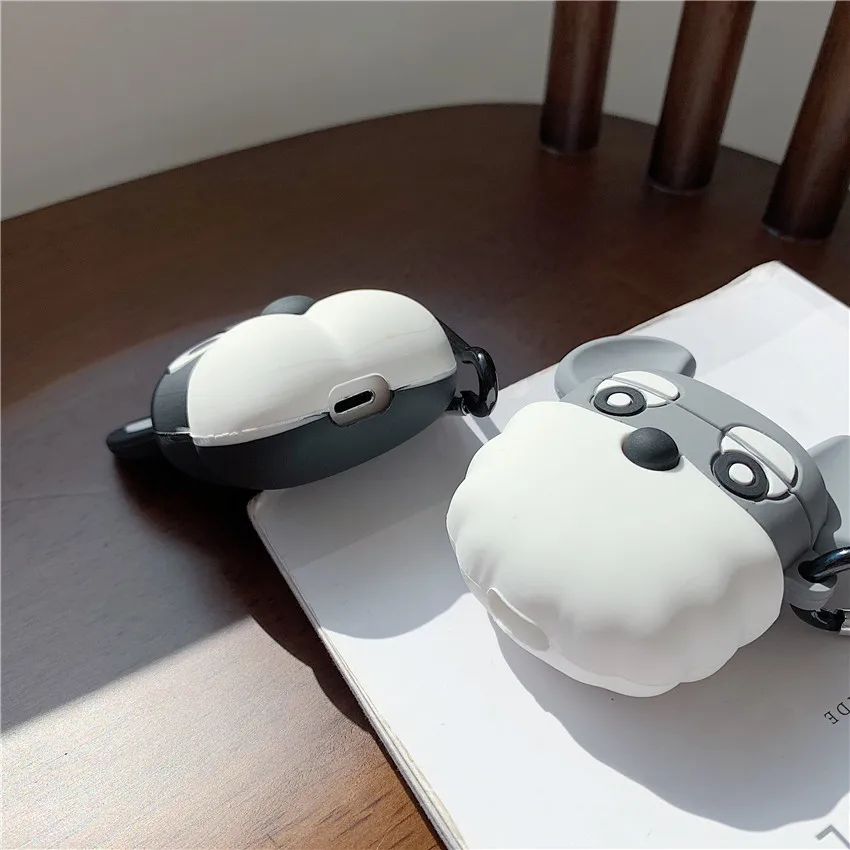 Прекрасный 3D мультфильм Стандартный Шнауцер бульдог силиконовый мягкий чехол для Apple Airpods 1/2 крышка беспроводной Bluetooth наушники чехол