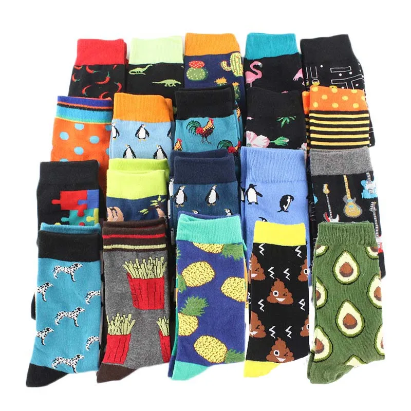 Snack-pattern-Harajuku-happy-socks-men-s-funny-combed-cotton-dress-casual-wedding-socks-colorful-novelty