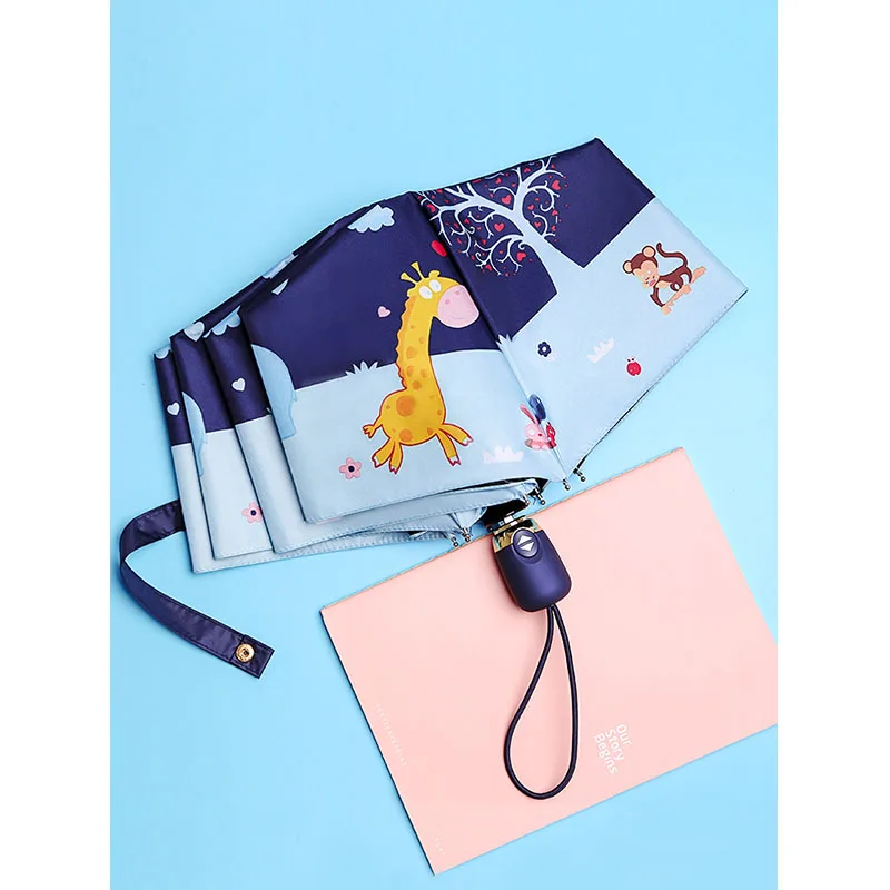 

Reflective Strip Kids Umbrella Automatic Primary School Student Folding Cartoon Pattern Parasol Gifts