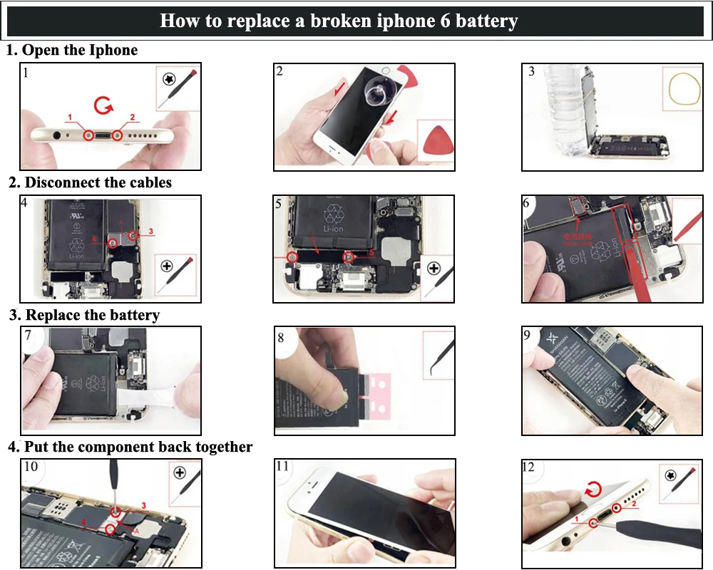 SHANXIAN Preminum Замена батареи для iPhone 6S PLUS 6SP реальная емкость 2750 мАч нулевой цикл с бесплатными инструментами и PSE CE UN38.3