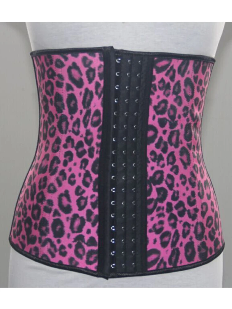 Женский латексный корсет под грудью с розовым леопардовым принтом|underbust corset|corset