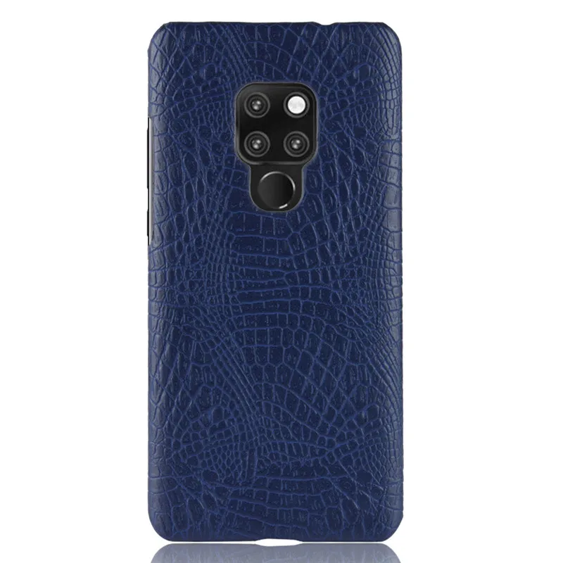 Для huawei mate 20 X Чехол 7,2 роскошный Твердый искусственная крокодиловая кожа задняя крышка для huawei mate 20X mate 20X EVR-L29 чехол для телефона сумка - Цвет: Тёмно-синий