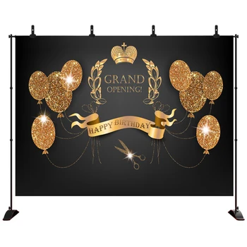 

Acejoker Birthday Party Backdrop Golden Balloon Crown Portrait Photoshoot Video Background Vinyl Photography