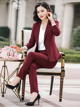 

Business Suit Women's Fashion Autumn New Style Elegant Formal Wear Work Clothes Slim Fit Graceful Suit Two-Piece Set