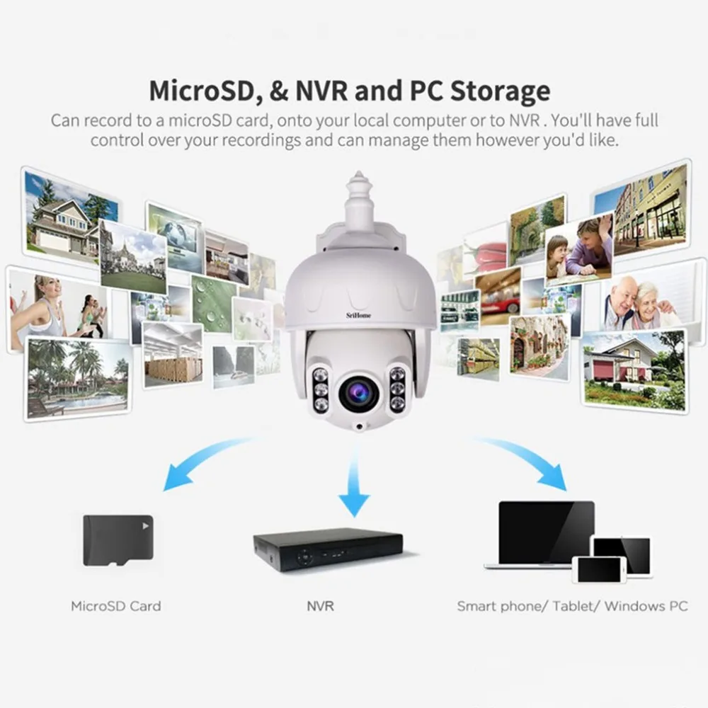 SH028 3.0MP Открытый IP Камера Водонепроницаемый 5X Оптический зум, Wi-Fi, Камера 360 P2P 2-полосная аудио Беспроводной видеонаблюдения PTZ