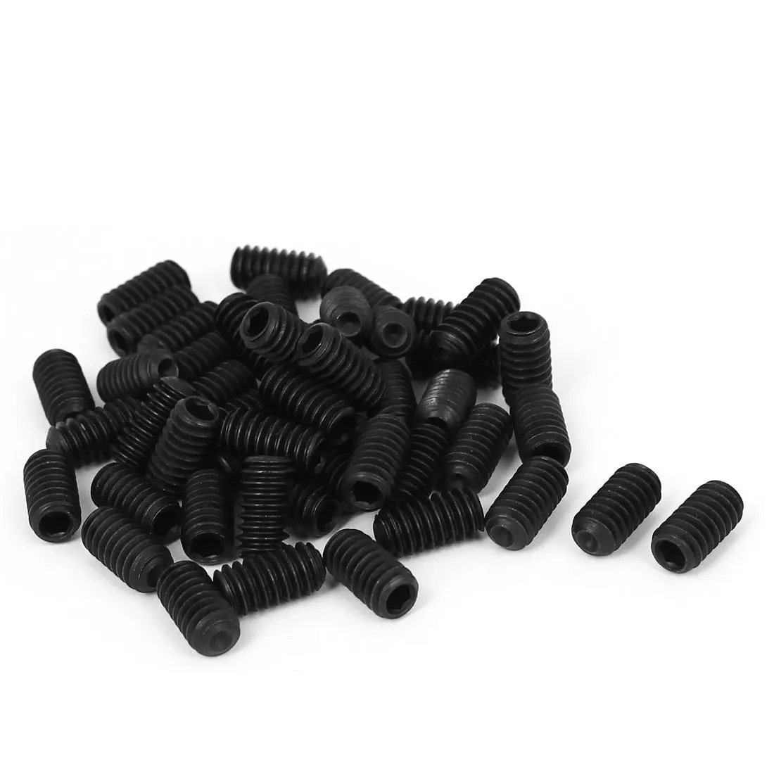 

1/4 Inch-20 x 1/2 Inch Thread Hex Socket Set Cup Point Head Grub Screws Black 50 Pcs