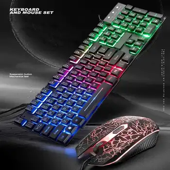 

1 Set 104 Keys Wired Gaming Mechanical Keyboard Game Mice Kit Backlight Gamer Keyboard Mouse Combos For PC Laptop Computer