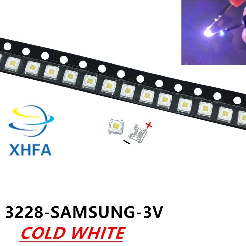 200pcs LED Backlight Flip-Chip 1.5W 3V 3228 2828 SPBWH1322S1KVC1BIB Cool white TV Application For SAM | Освещение