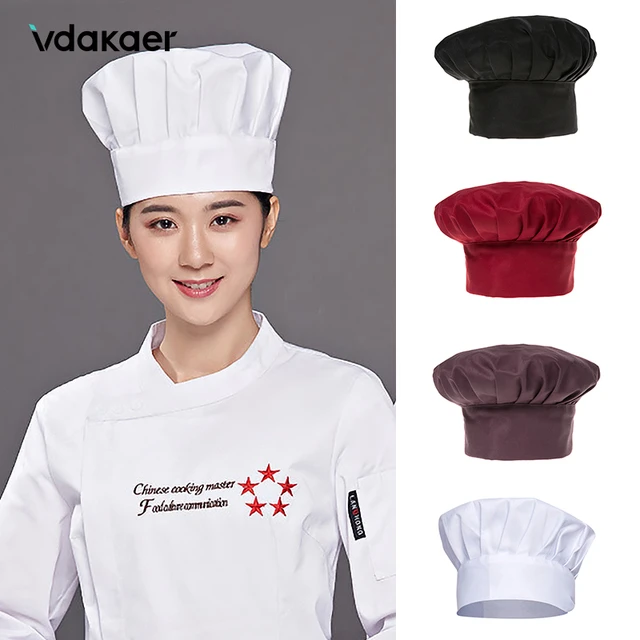 Temu 2pcs, Adults Chef Hat, Chef for Men Women, Adjustable Cooking Hat with Elastic Band, Reusable Chefs Hat, Professional for Kitchen Coffee Restaurant