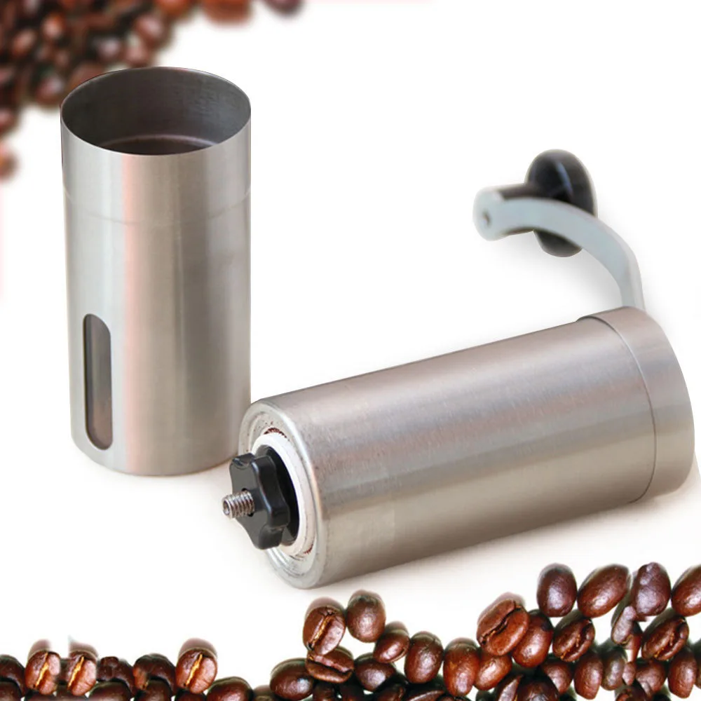

Silver Coffee Grinder Mini Stainless Steel Hand Manual Handmade Coffee Bean Burr Grinders Mill Kitchen Tool Crocus Grinders