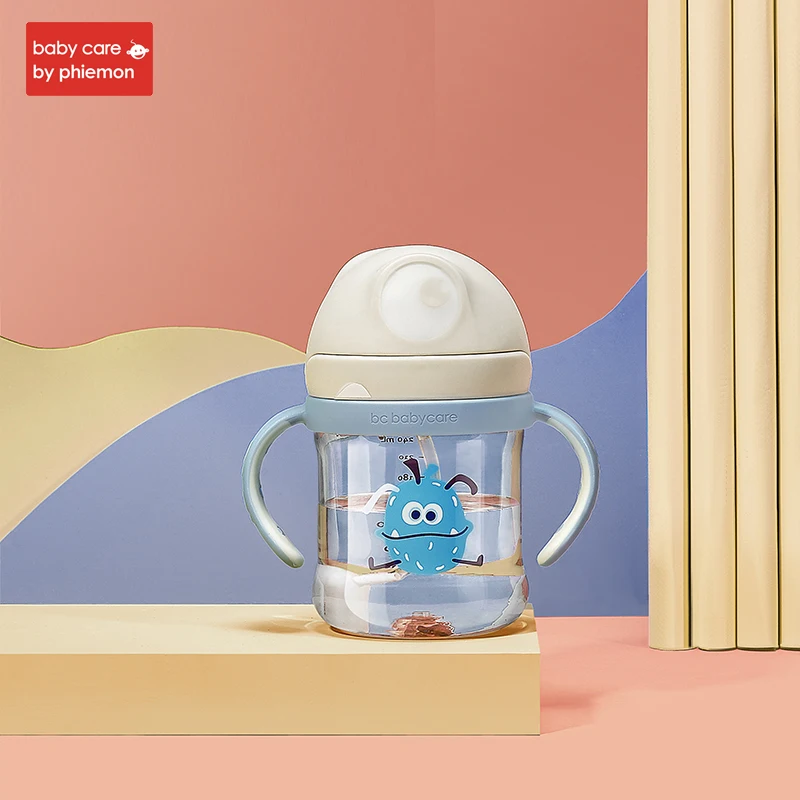 PPSU-240ml Babycare/Детская Бутылочка для питья PPSU, противопадающая, детская соломенная бутылочка с ручкой для кормления младенцев - Цвет: PPSU-240ml