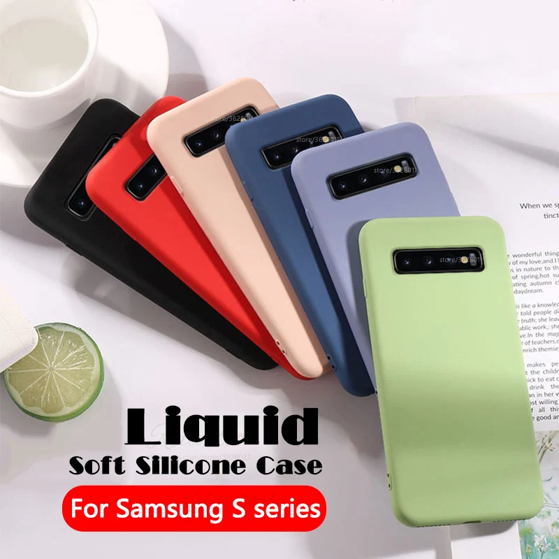 Жидкий силиконовый чехол для Samsung galaxy S10E S10 Plus Note 10 Pro мягкий телефона с