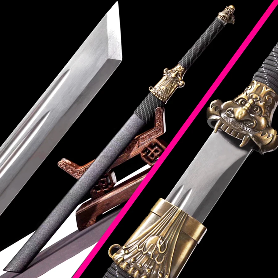 Для китайского кунг-фу Broadsword Sword WuShu Da Dao 60HRC высокий клинок из марганцевой стали Острый Открытый нож боевой меч
