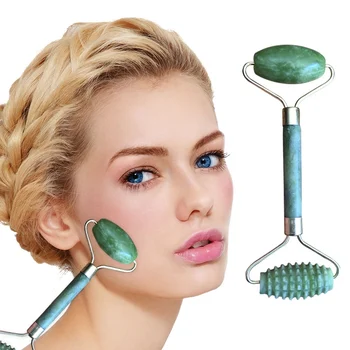 

1Pc Double Heads Jade Stone Facial Massage Roller Face Lift Body Skin Relaxation Slimming Beauty Health Skin Care Tools