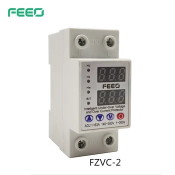 

63A 300V Adjustable Over Voltage And Under Voltage Protective Device Protector Relay Over Current Protection Voltmeter Ammeter