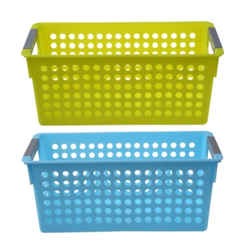 

2 Pcs Japanese-Style Stackable Plastic Storage Baskets/Bins Organizer Fruit Toys Clothes Glove Box Debris Storage Basket S:29 X
