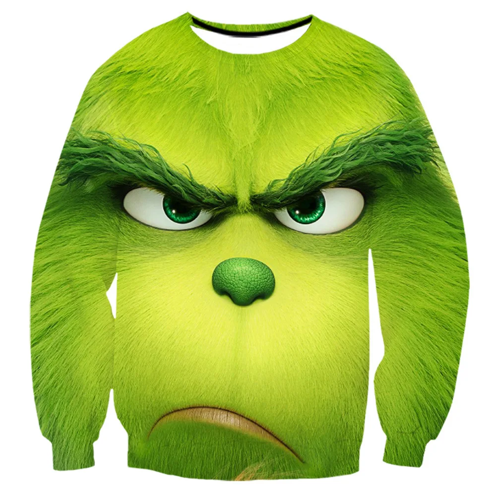 Толстовка Grinch 3D с капюшоном, Толстовка для мужчин и женщин, забавная толстовка на молнии, Рождественские толстовки Grinch, пальто с рисунком, спортивный костюм - Цвет: 02 Sweatshirt