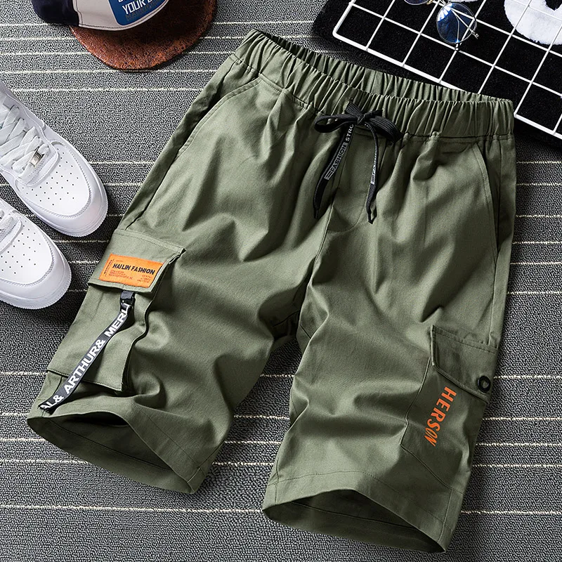 Поп хороший для мужчин VoguePants шорты милитари Летний стиль до колена мешковатые несколько карманов модные уличные шорты для мужчин