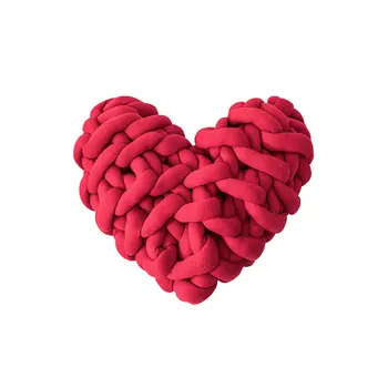 

NEW Handmade Weave Knot Cushion Heart Shaped Macaron Color Cushion Decor Home