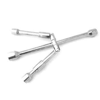 

17 19 21 23 Mm Car Tire Wrench Disassembly Tire Repair Tool Car Wheel Repair Tool Folding Cross Wrench Auto Socket Spanner