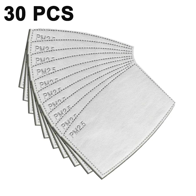 

30PCS PM2.5 Activated Carbon Surgical Masks Filters Anti Virus 5 Layers Face Mask Filter Non-woven Medical Mascarilla Filters