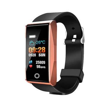 

color screen intelligent bracelet metal body silicone gift heart rate exercise bracelet