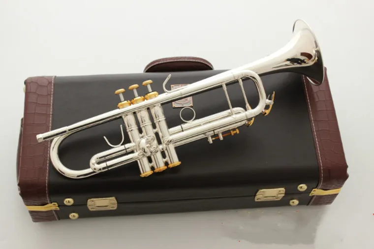 

2020 Best quality LT197S-99 Trumpet B Flat Silver Plated Professional Trumpet Musical Instruments with Case