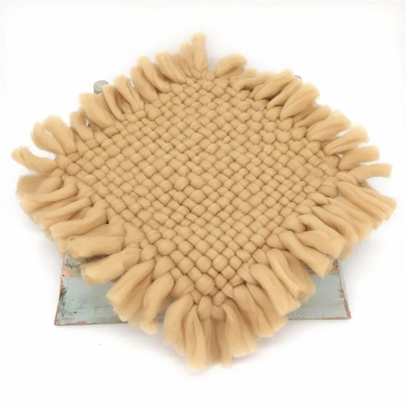 Baby Mattress Newborn baby photography square blankets coarse wool weaving decorative carpet studio shooting accessories basket