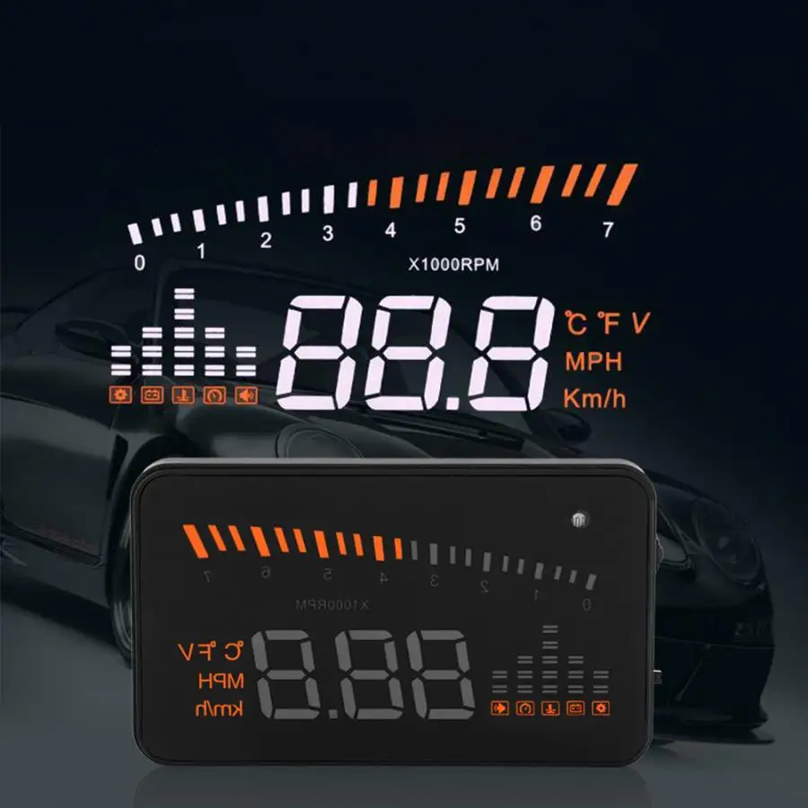 3" X5 Obdii Hud Head Up Display Windscreen Projector Speed Warning