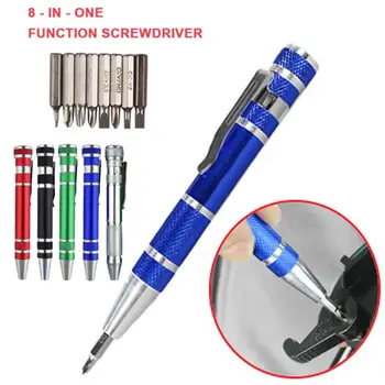 

Screwdriver Set Alloy Tool Pen Computer Repair Cell Phone Pen Precision Screwdriver Portable 8 in 1 Multiple Colour Durable