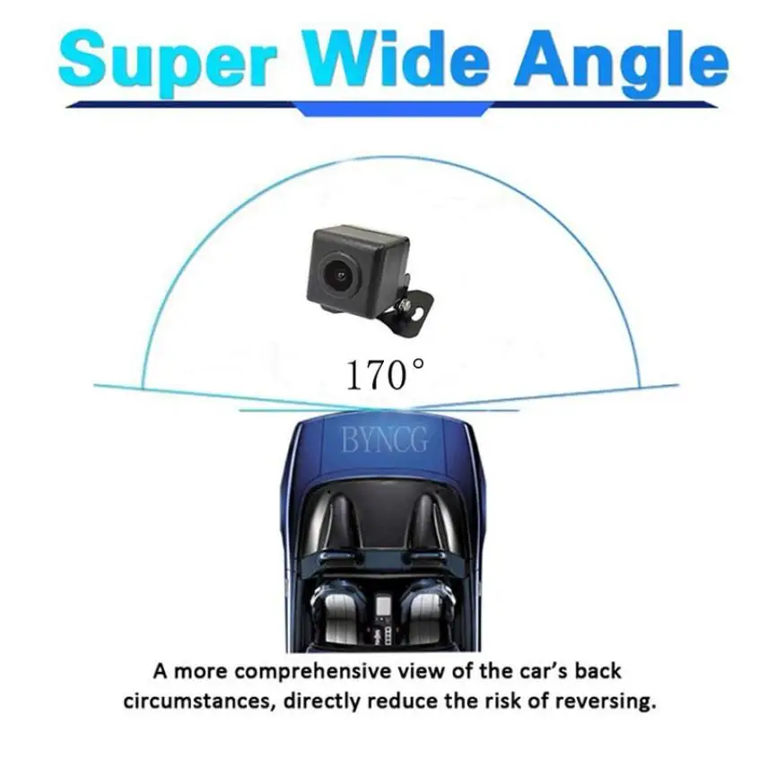 Автомобильная камера заднего вида с углом обзора 170 градусов, CCD, Универсальная автомобильная камера заднего вида, универсальная 1 светодиодный резервная камера ночного видения