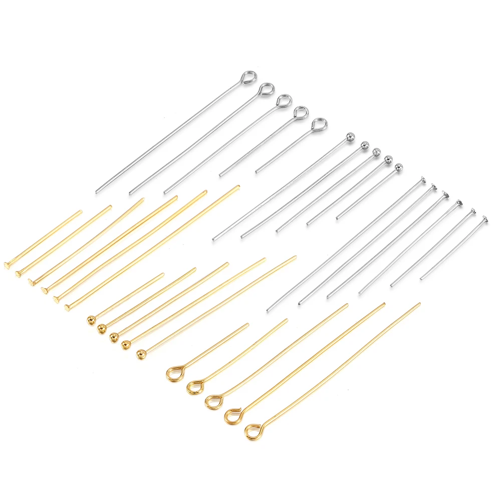 Lot de 100 épingles à œil en acier inoxydable, accessoires