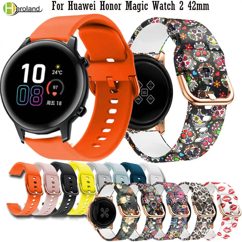 20mm Printing Silicone Watchband For Huawei Honor Magic Watch 2 42mm/For Garmin Venu/Venu2 Plus Vivoactive 5 Bracelet Band strap
