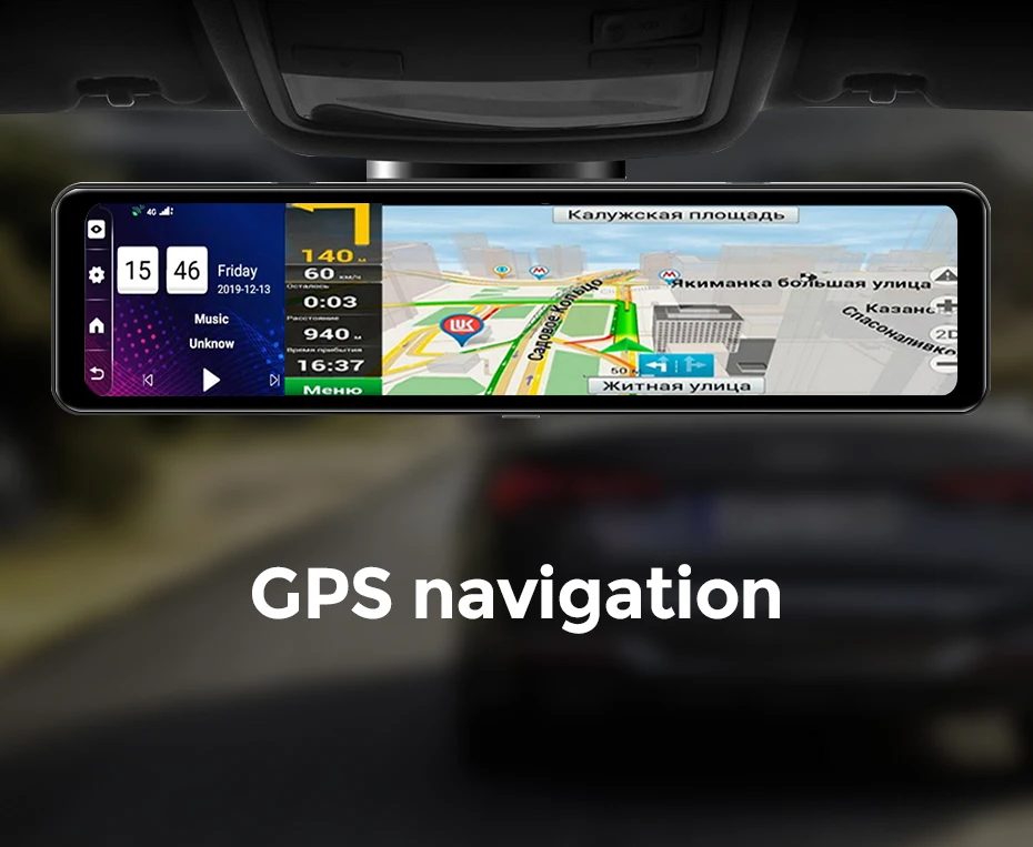 AZDOME Car Recorder App Remote Monitor GPS Navigation Rear View Camera 4G Network Car RearView Mirror 12inch  WiFi ADAS Car DVR flip down tv for car