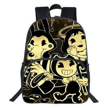 

Fashion Children bendy and the ink machine Anime backpack kids school bags for girls boys teens fashion cute book bags 16 Inch