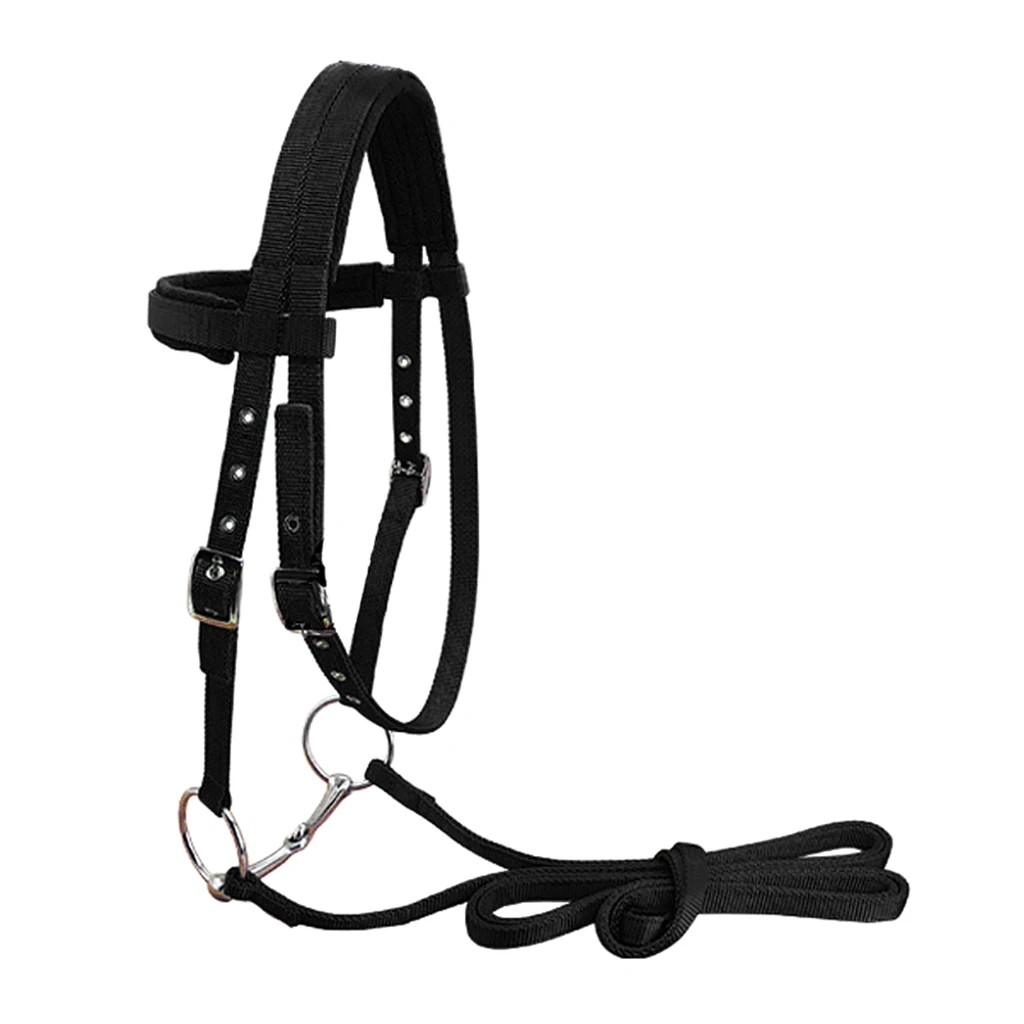 Soft Nylon Horse Bridle Harness Headstall Removable Snaffle Thickened Halter Equipment For Horse