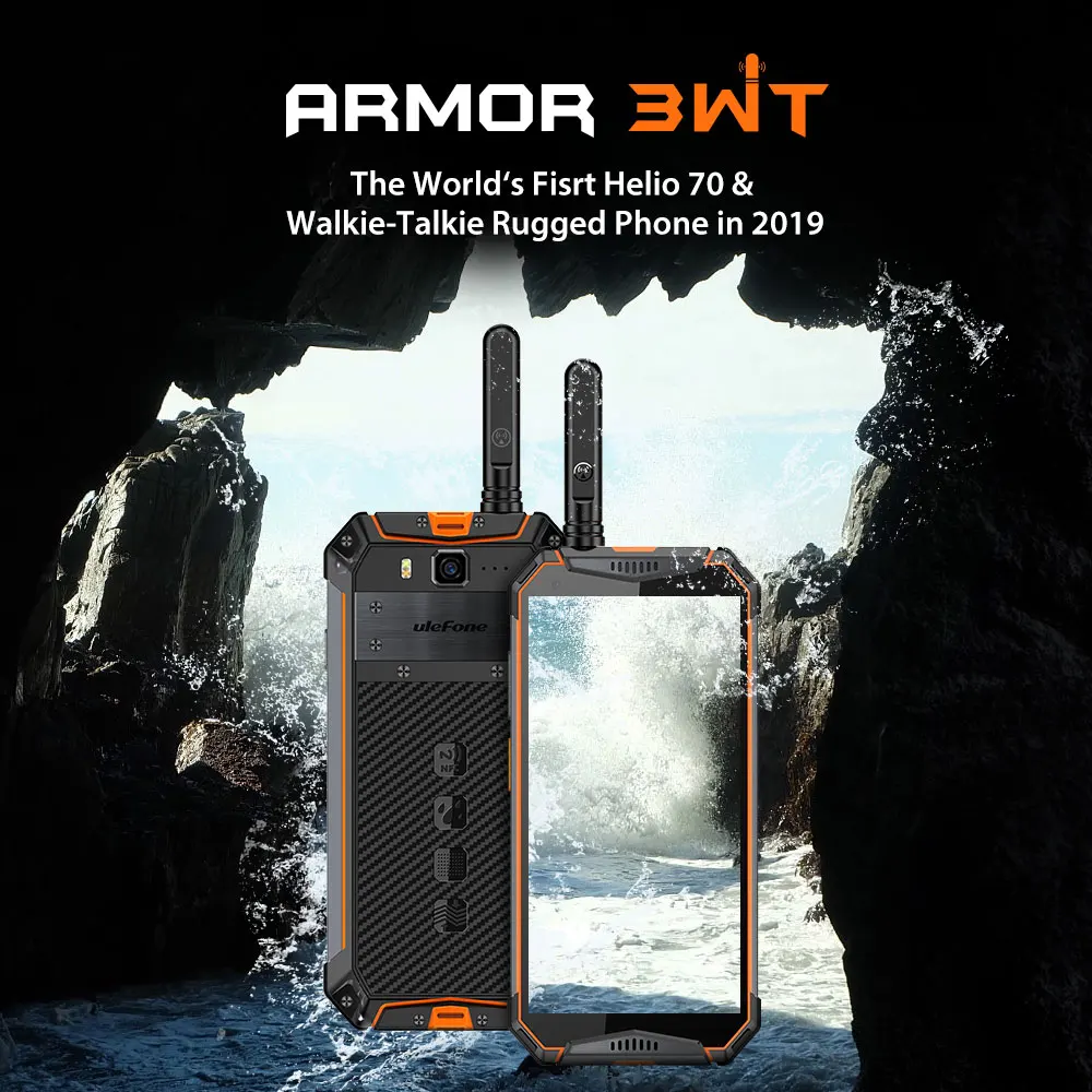 Ulefone Armor 3WT IP68 прочный смартфон Android 9,0 5,7 "Helio P70 6G + 64G 10300 мАч, сотовый телефон 4G 21MP NFC мобильный телефон Android