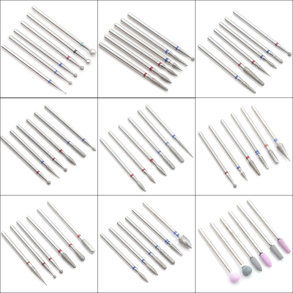 

6PCS Diamond Cutters for Manicure Set Silicon Ceramic Stone Nail Drill Bits Set Rotary Cuticle Burr Milling Cutters for Pedicure