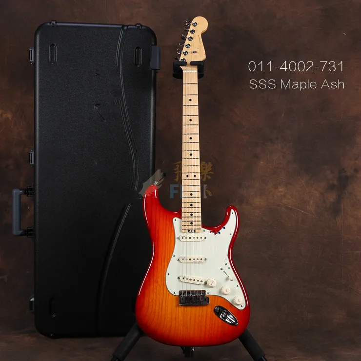 

Top quality FP-ST1105 tranparent red color solid Ash body white pickguard maple fretboard Elite electric guitar, Free shipping