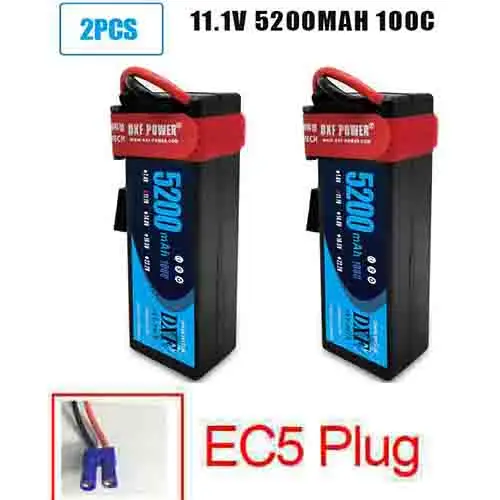 DXF Батарея Lipo 2S 3S 7,4 V 11,1 V 5200 мА/ч, 7000 мА/ч, 60C 120C 100C 200C 25C 50C на колесиках 1000 мАч 3S FPV RC вертолет автомобиля - Цвет: 2PCS3S5200mahEC5