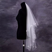 

Wedding Veils 1.3m Lace Flowers Edge Bridal Veil Wedding Accessories Mariage Bride Welon Wedding Veil