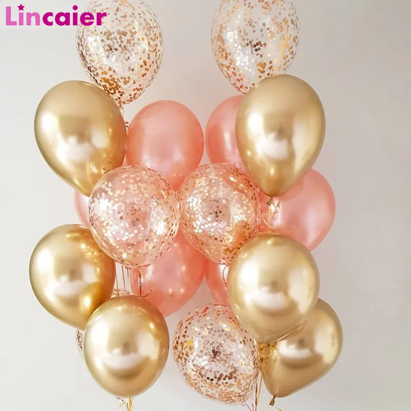 18 шт. розовое золото смешанные конфетти шары свадебные украшения для стола